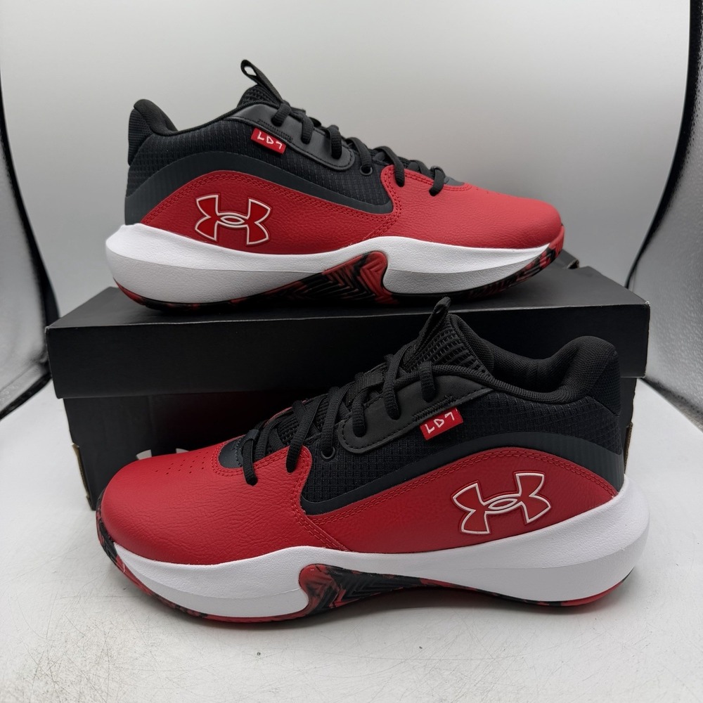 Under Armour UA Lockdown 7 Basketball Shoes Mens Sz 11 Red Black 3028512-600
